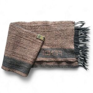 Fendi Brown and Black Two-Way Double Sided Scarf - Logo, Fringe Ends Unisex